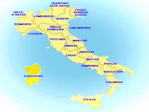 Kaart Sardinie
